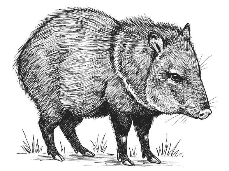 A sketch of a javelina.