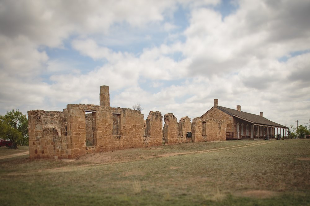 Remains of stone walls and a building at Fort Chadbourne.