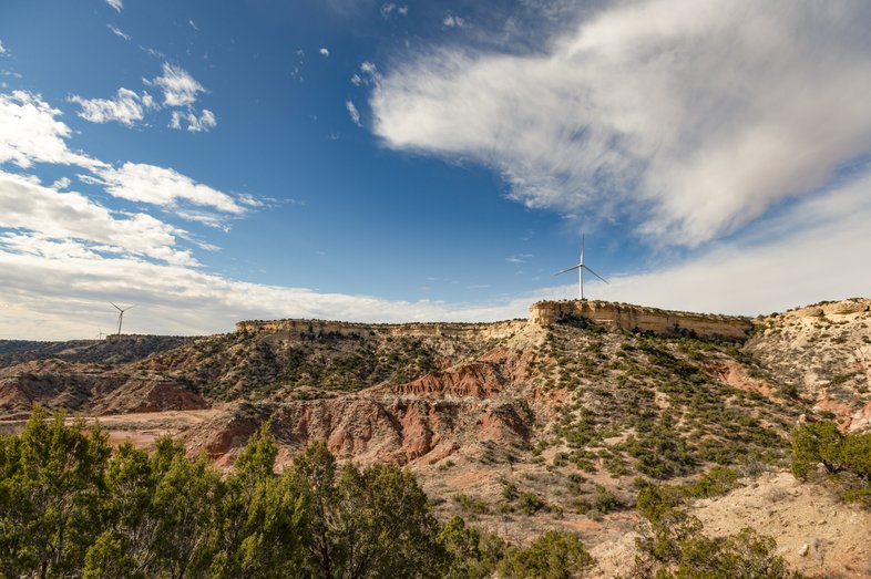 View of the high walls in the Caprock Escarpment.