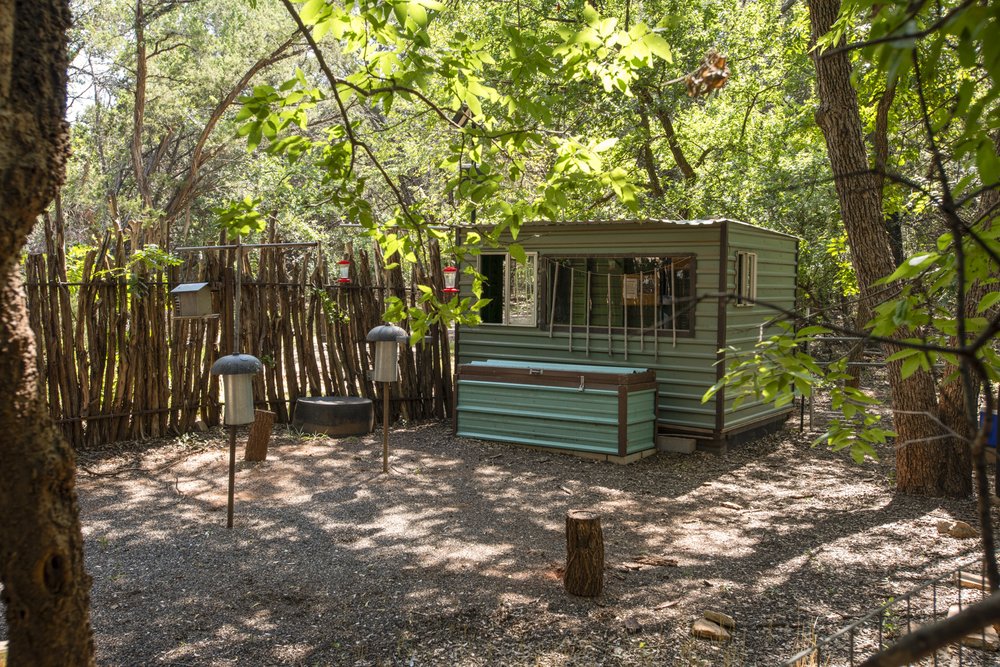 A bird blind at Abilene State Park.