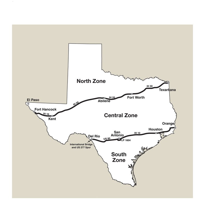 17-18 Dove Zones map with labels for South, Central and North zones.