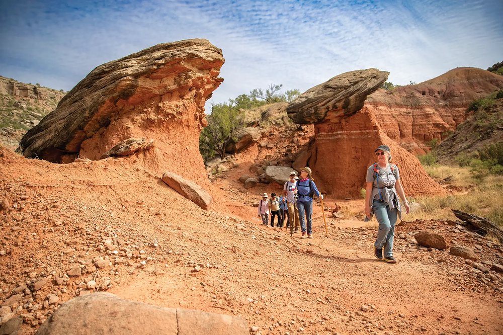 group of hikers in Palo Duro Canyon State Park