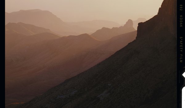 4x5 Film positive of mountians in West Texas
