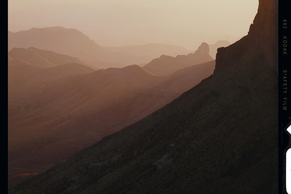 4x5 Film positive of mountians in West Texas