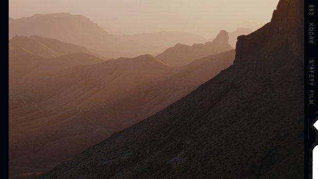 4x5 Film positive of mountians in West Texas