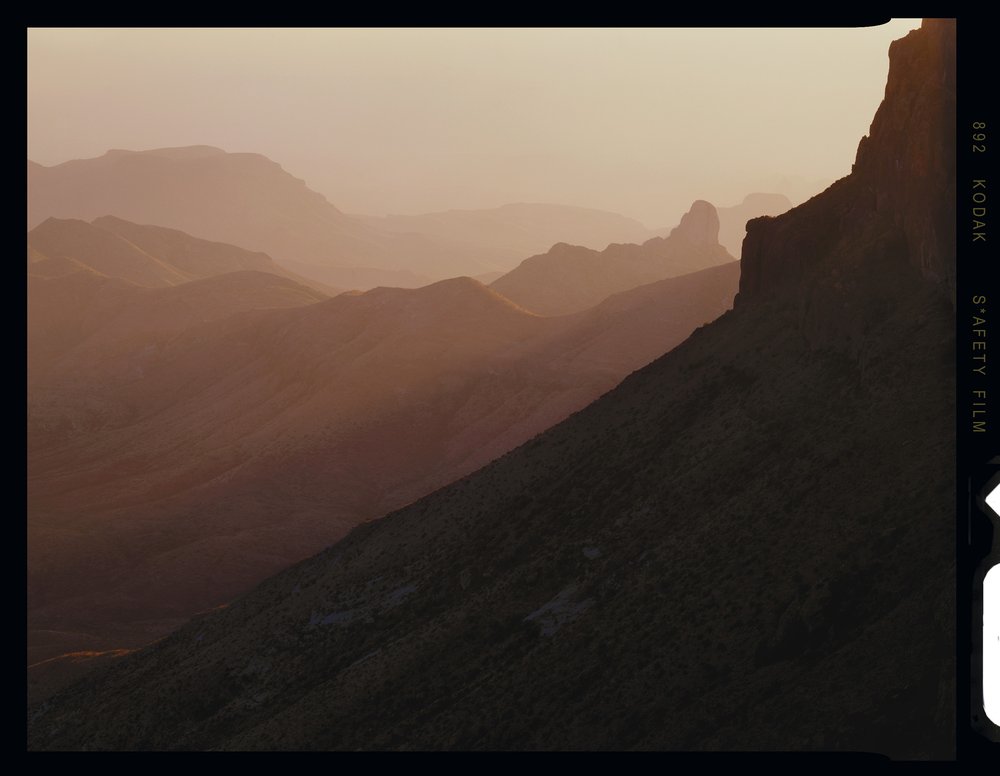 4x5 Film positive of mountians in West Texas