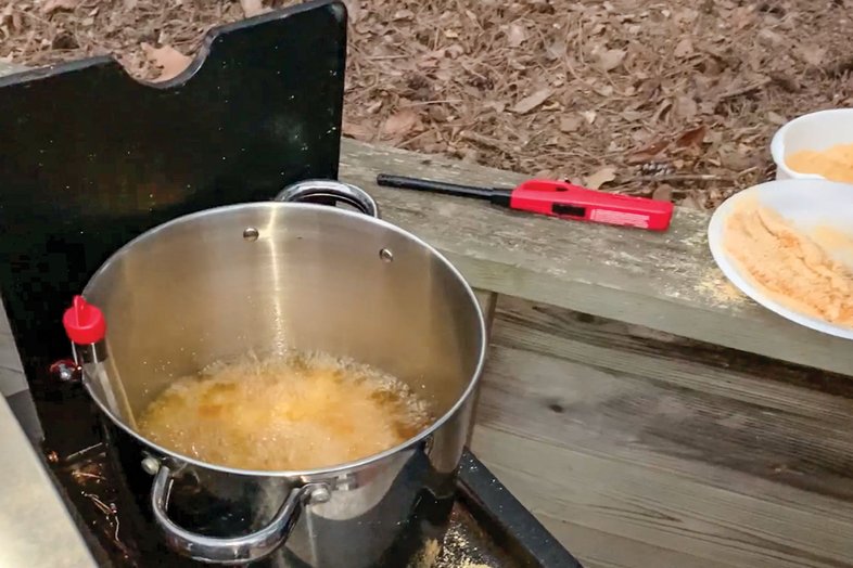 A pot on a burner