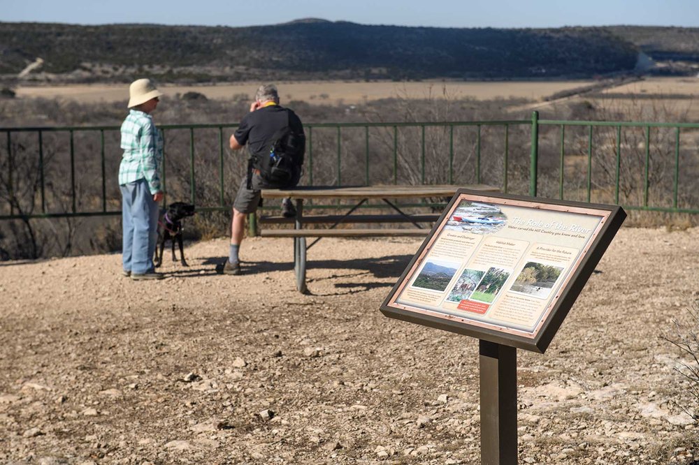 A scenic overlook on the South Llano River trail.