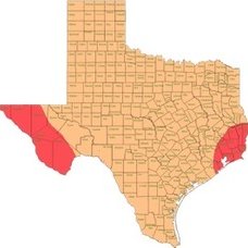 Map showing Texas bear range in 1910
