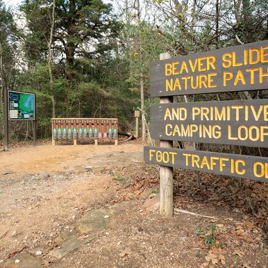 Beaver Slide Nature Path trailhead sign