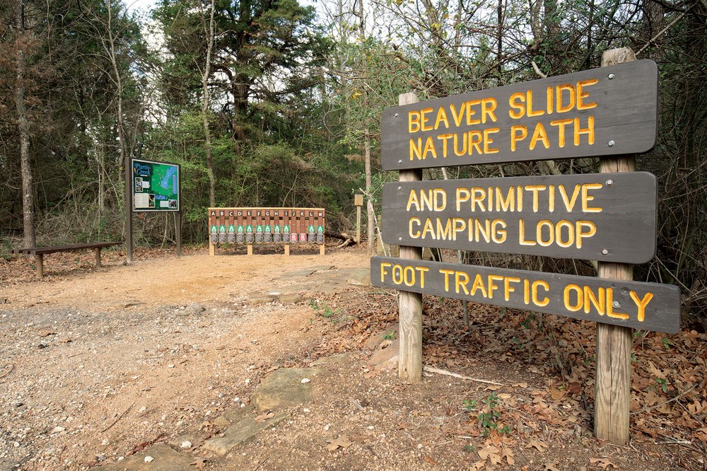 Beaver Slide Nature Path trailhead sign
