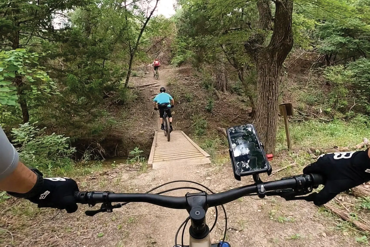 Bikers on a trail at Cedar Hill State Park
