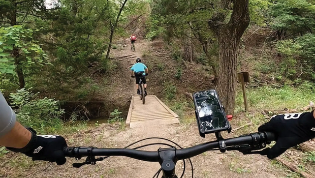 Bikers on a trail at Cedar Hill State Park
