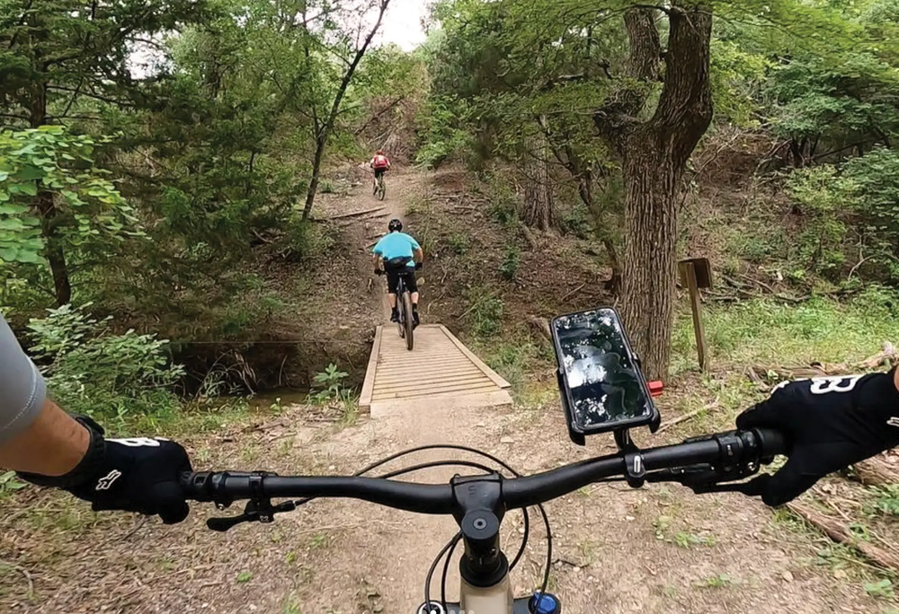Bikers on a trail at Cedar Hill State Park