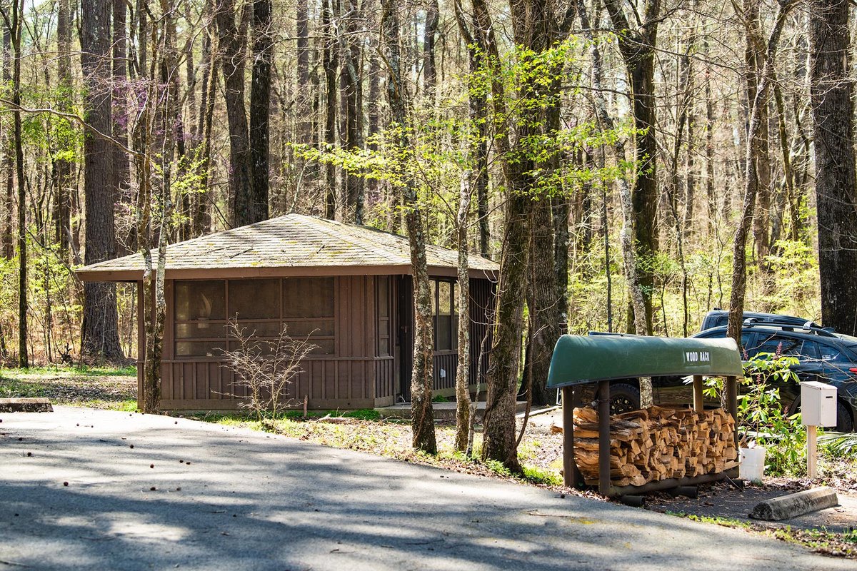 CCC Screened shelter for camping.