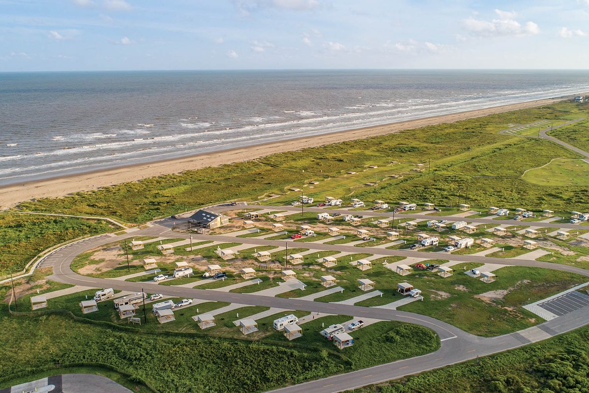 Campsite pads near the gulf.