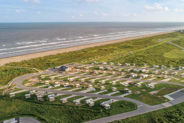 Campsite pads near the gulf.
