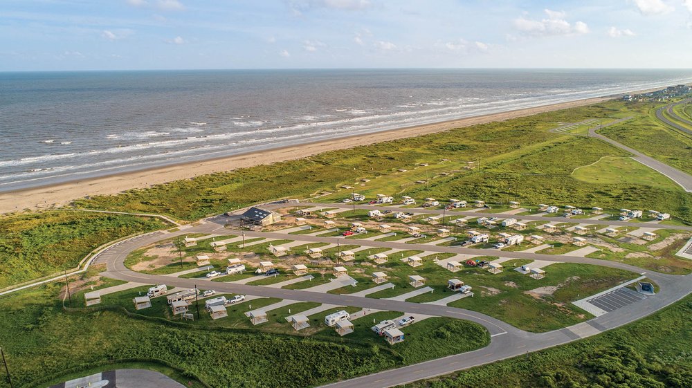 Campsite pads near the gulf.