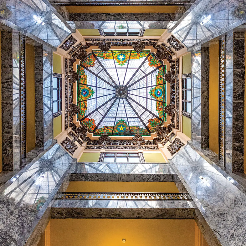 Cleburne Johnson County Courthouse six story high rotunda
