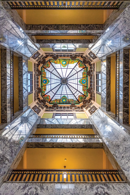 Cleburne Johnson County Courthouse six story high rotunda