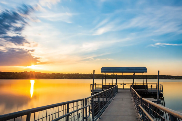Cleburne Fishing Pier with sunset
