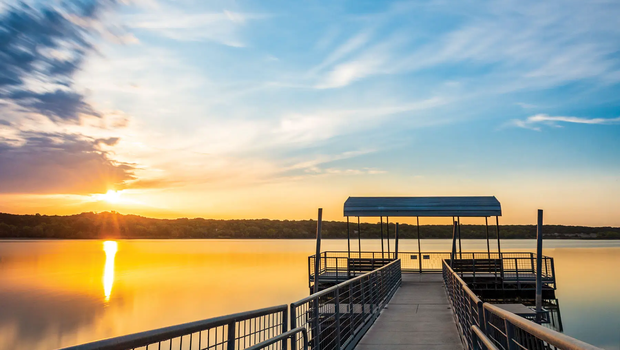 Cleburne Fishing Pier with sunset