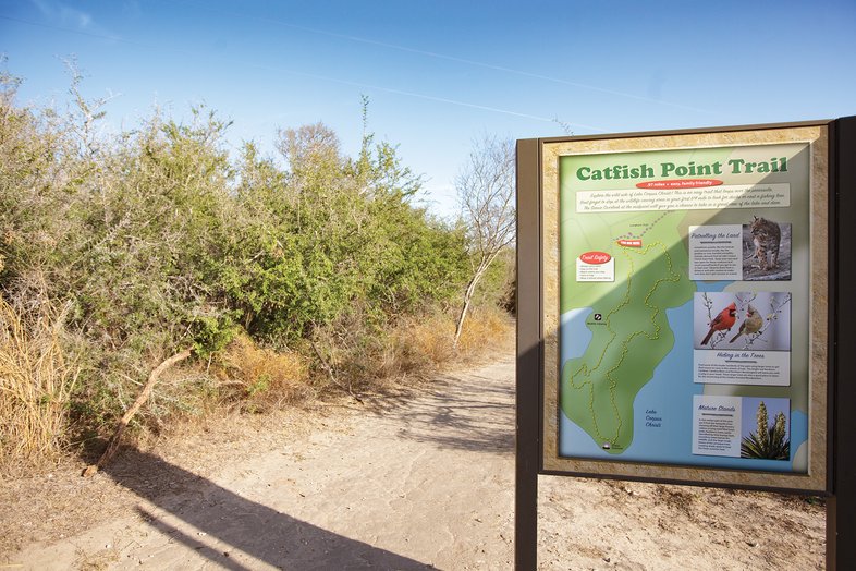 Corpas Christie Catfish Point Trailhead with info sign