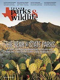 January 2016 Cover - view of hills in the background with cacti in the foreground - Title: The Year of State Parks