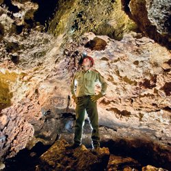 Man standing in Dynamite Cave