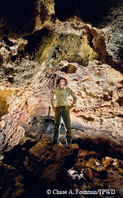 Man standing in Dynamite Cave