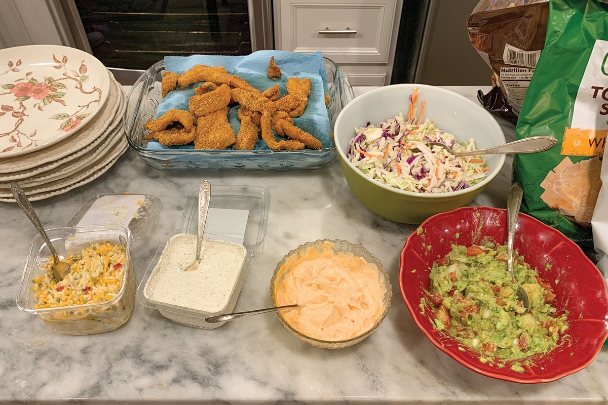 Fixings for white bass tacos