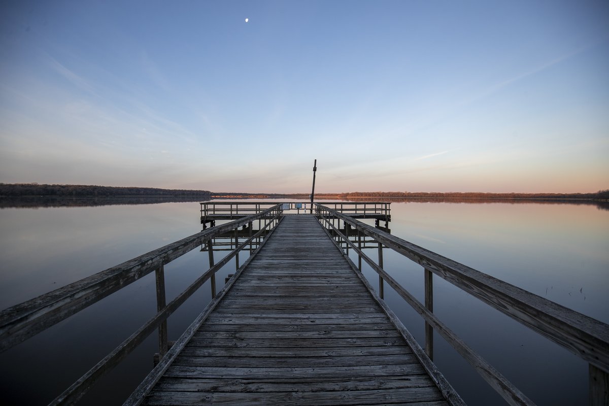 Fort Parker fishing pier at sunset