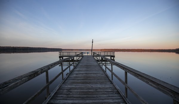 Fort Parker fishing pier at sunset