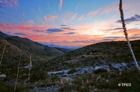 Sunset behind Franklin Mountains