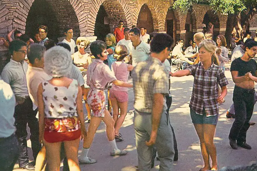Garner State Park 1960s  people dancing to jukebox tunes