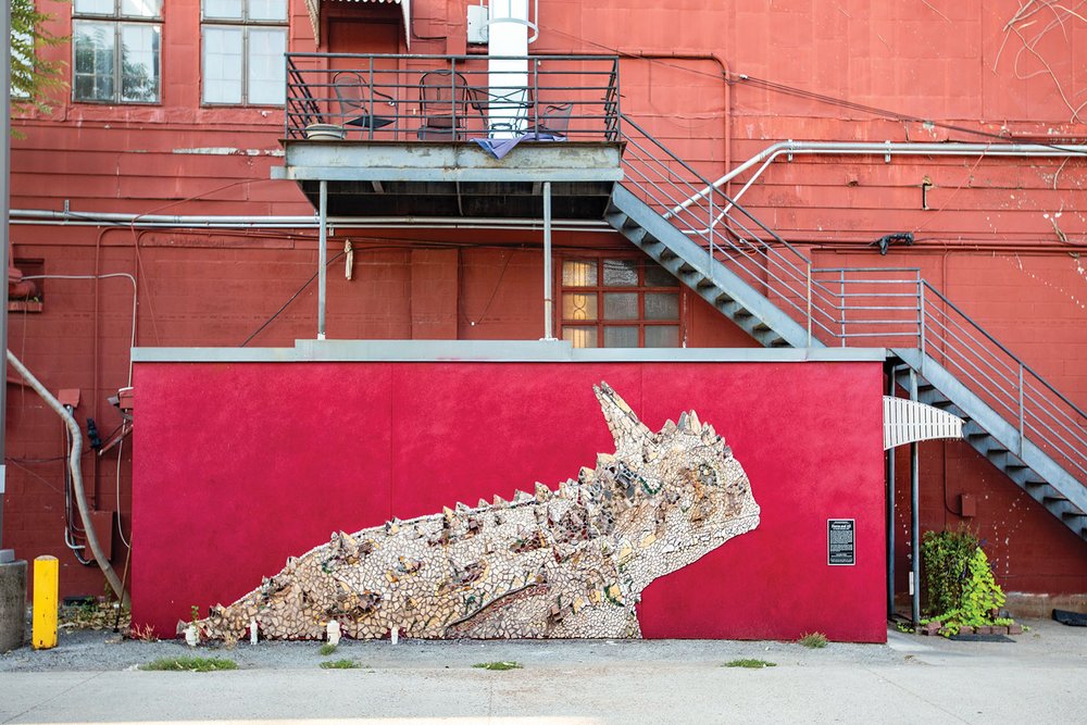 Horned Lizard mural near Greenville, TX