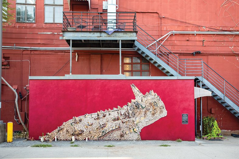 Horned Lizard mural near Greenville, TX