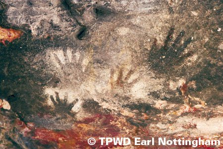 Hand art in rock at Big Bend Ranch State Park