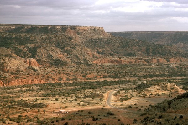 Aerial view of Mesa and valley within the Texas panhandle