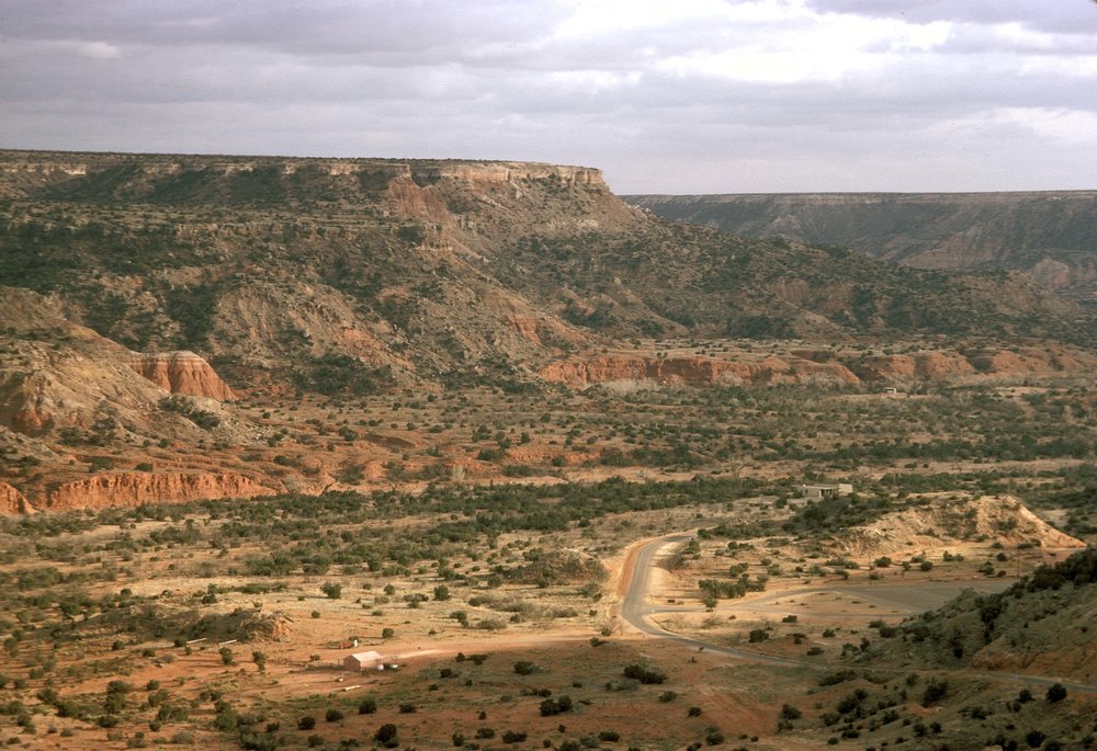 Aerial view of Mesa and valley within the Texas panhandle