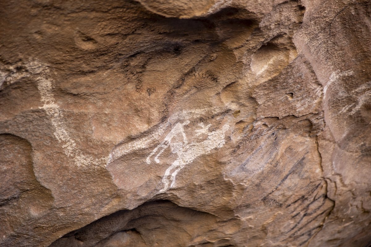 Pictographs on a cave wall at Hueco Tanks State Park