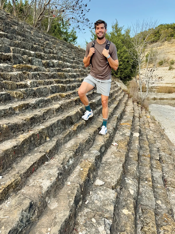 John Sorsby on the steps of the CCC spillway
