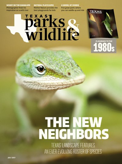 July 2017 Cover "The New Neighbors: Texas' Landscape Features an Ever-Evolving Roster of Species"
