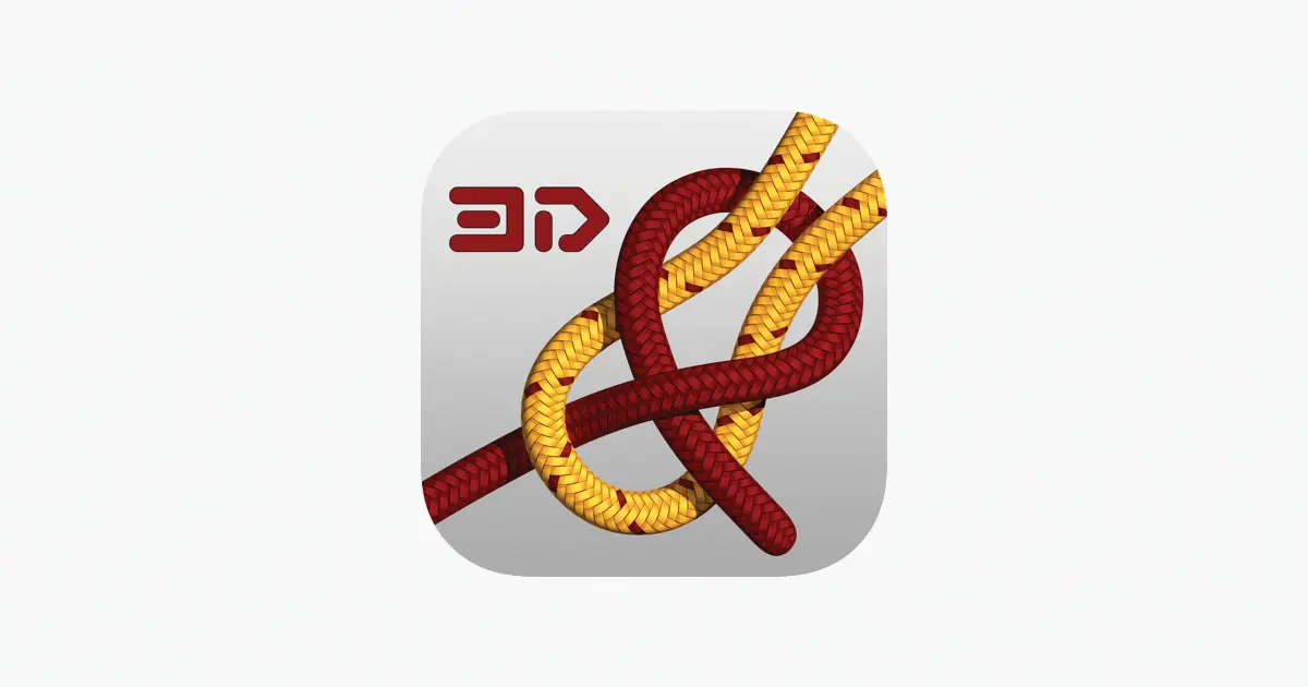 Knots 3D App logo - 3D printed above two different colored ropes forming a knot
