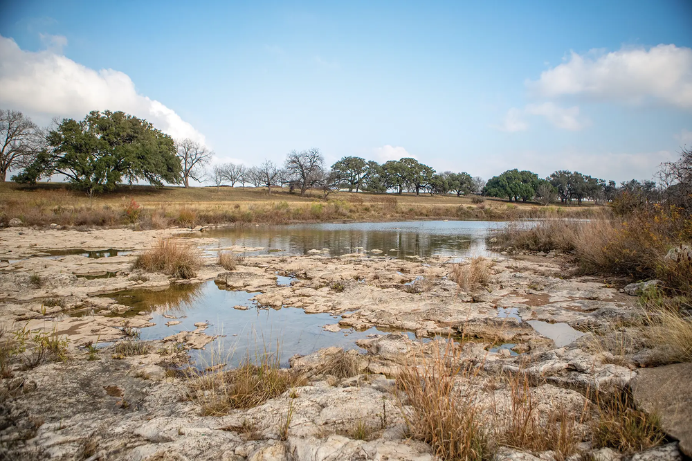 Pedernales River rocky shore at Lyndon B. Johnson State Park and Historical Site