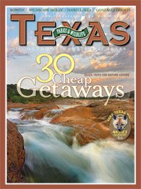 March 2009 Cover - blurred water running over rocks - Title: 30 Cheap Getaways
