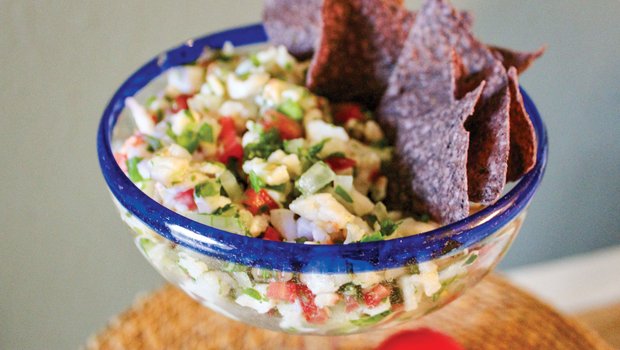 Mexican Fish Ceviche in a glass