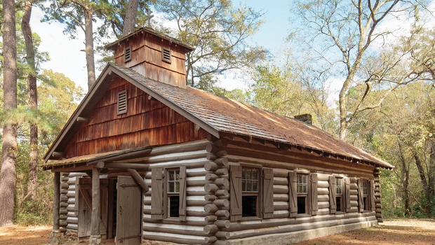 Mission Tejas State Park mission in the woods