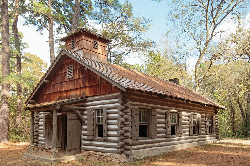 Mission Tejas State Park mission in the woods