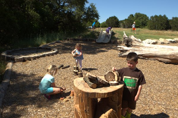Mother Neff natural playscape encourages kids to play outside